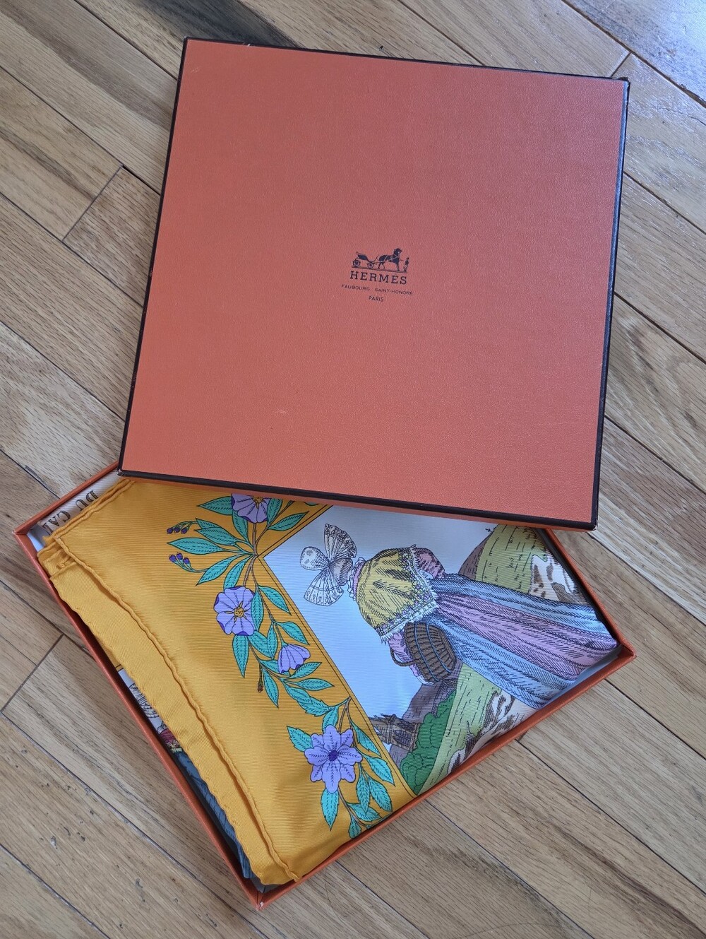Hermès Silk Scarf “Costumes du Département de la Seine Inférieure” – 90cm